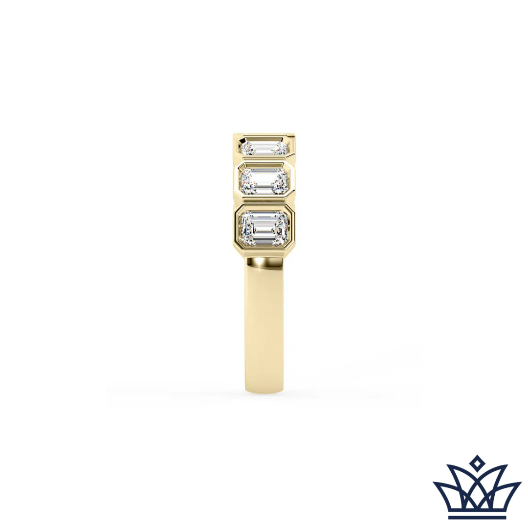 Emerald Cut Bezel Set Dress Ring