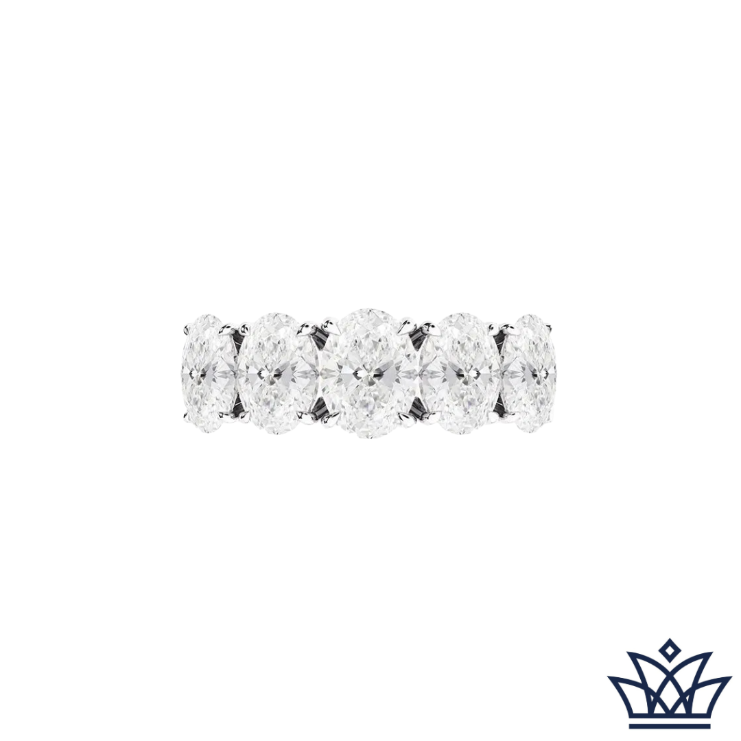 Oval Half Eternity Claw Set Diamond Ring