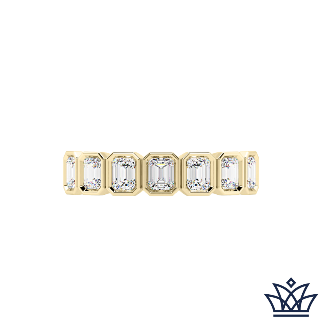 Emerald Cut Bezel Set Dress Ring