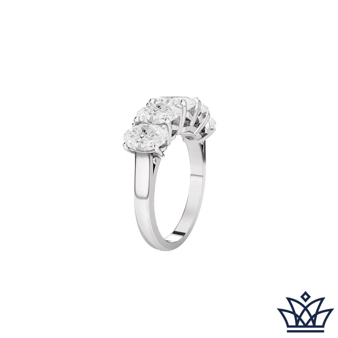 Oval Half Eternity Claw Set Diamond Ring