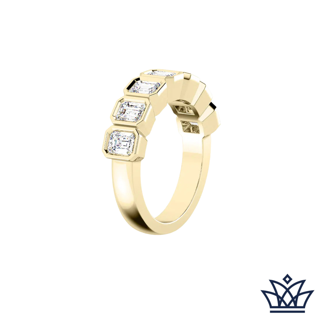 Emerald Cut Bezel Set Dress Ring