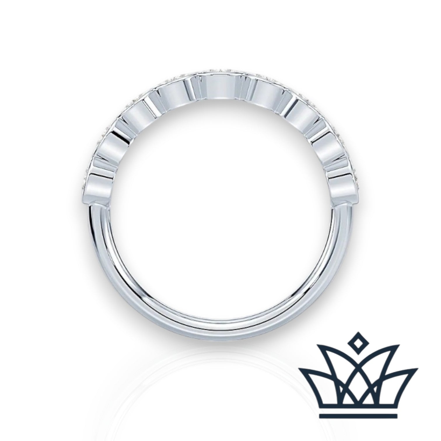 Hannah-Bezel Set Oval Wedding Ring