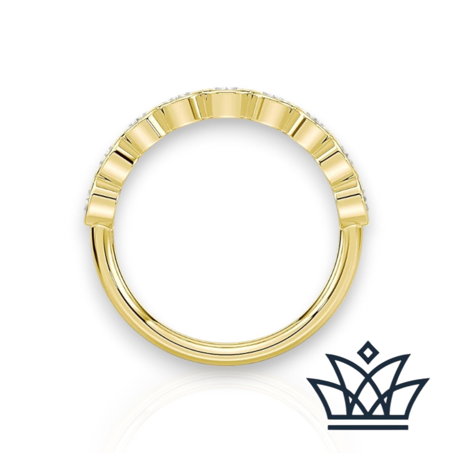 Hannah-Bezel Set Oval Wedding Ring