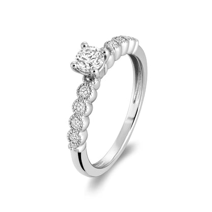 Solitaire Milgrain Diamond Engagement Ring