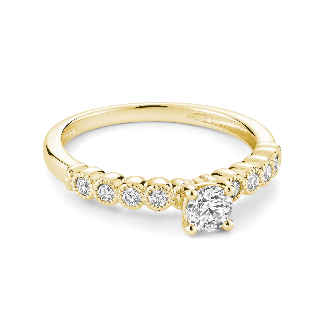 Solitaire Milgrain Diamond Engagement Ring