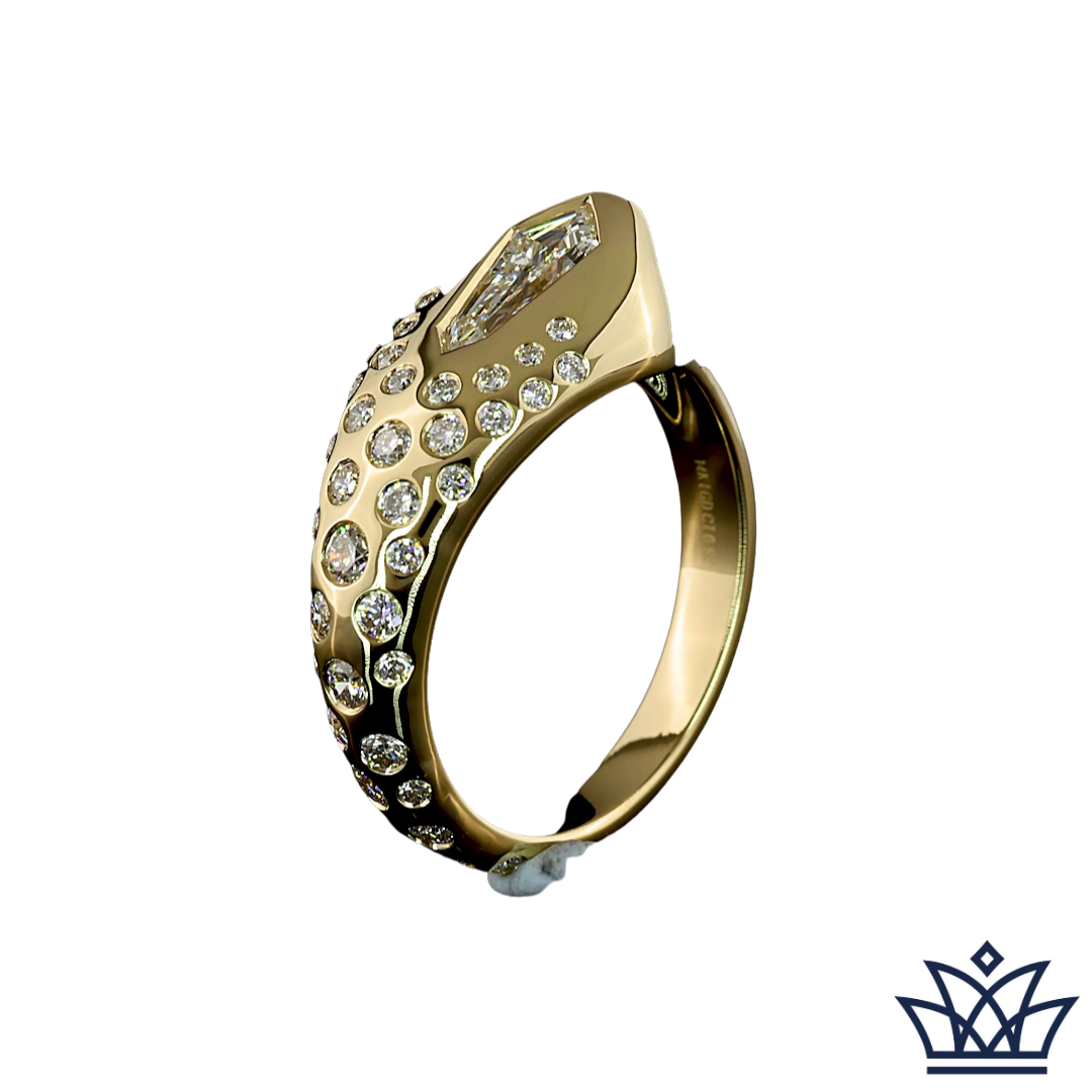 0.98 Cts 14K YELLOW GOLD MIX Shape Special Ring