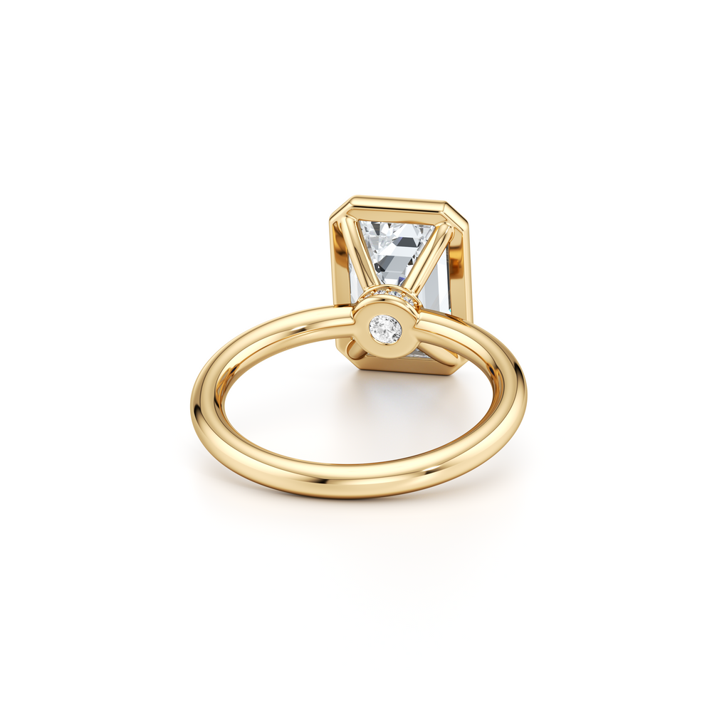 Audrey Emerald Cut Bezel Solitaire Lab Diamond Engagement Ring