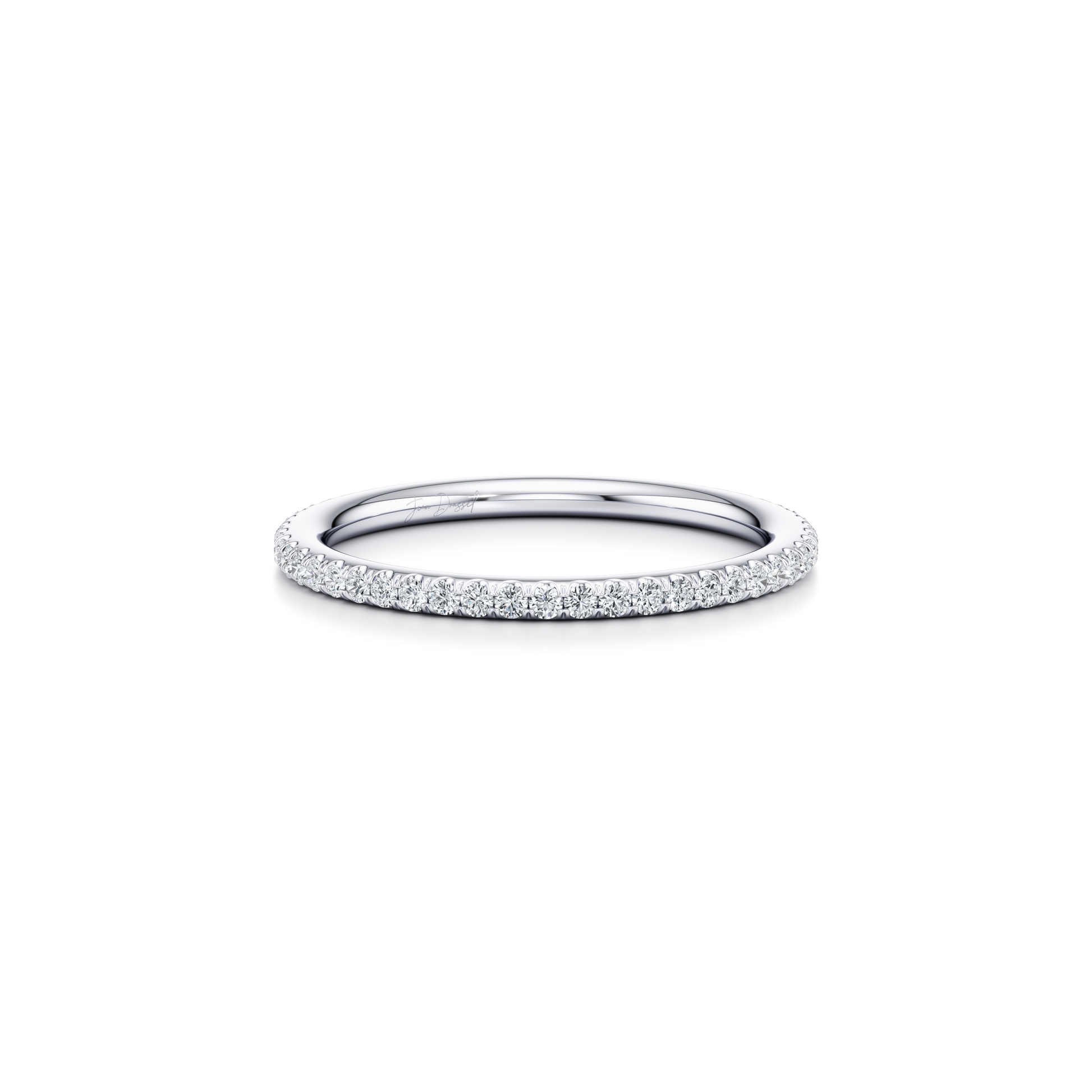 Kate Lab Diamond Wedding Band Platinum One Row Eternity 3/4 View|Precious Metal:Platinum;Band Style:One Row Eternity