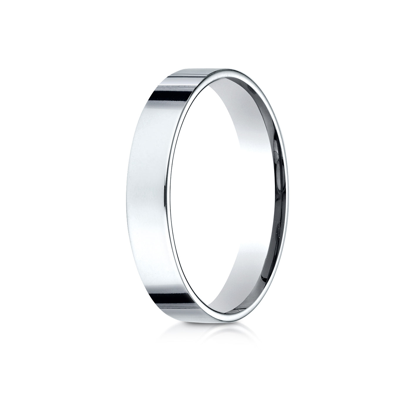 Precious Metal:18k White Gold;Finish:High Polished;Band Width:4mm