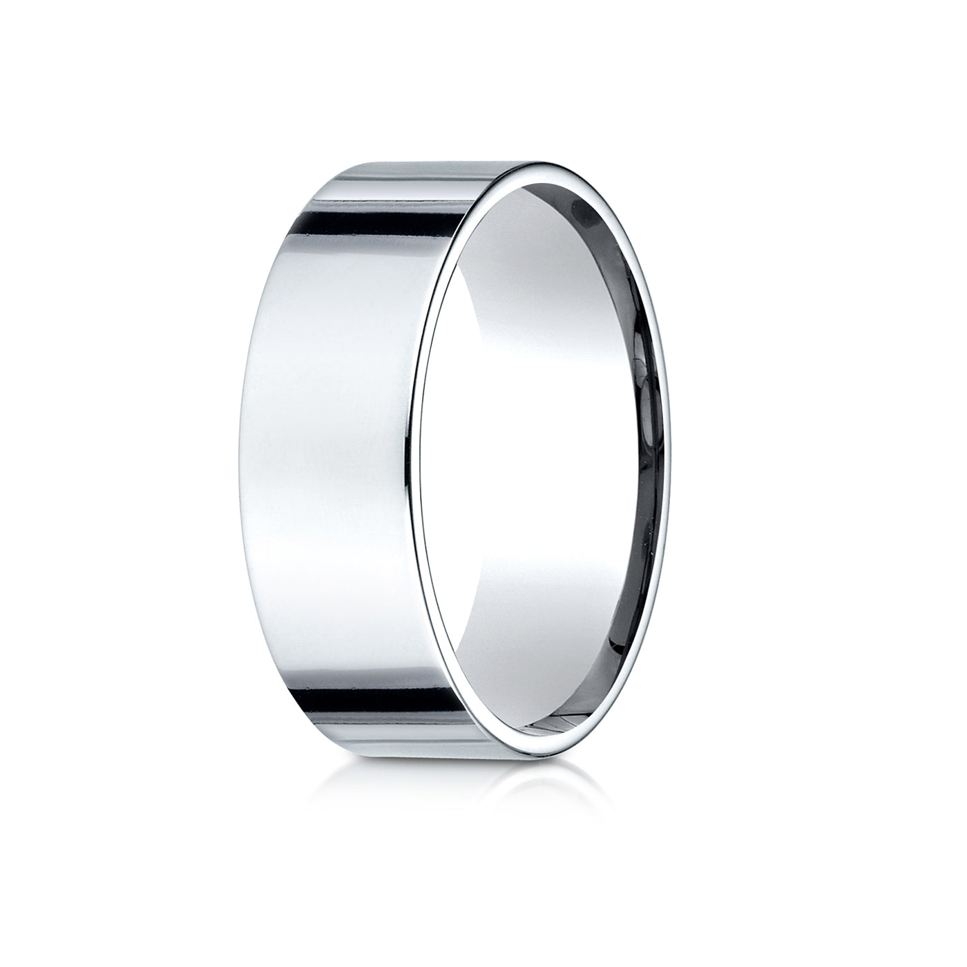 Precious Metal:18k White Gold;Finish:High Polished;Band Width:7mm