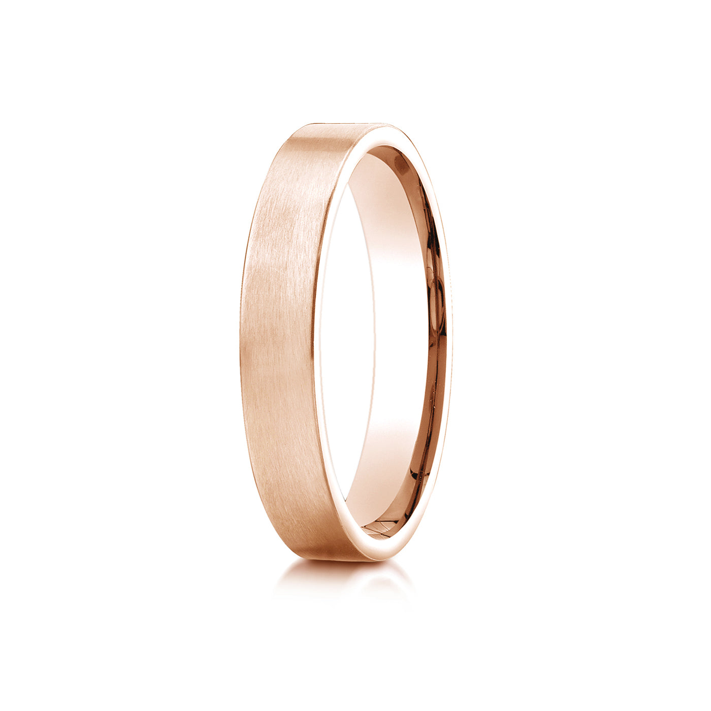 Precious Metal:18k Rose Gold;Finish:Satin Finished;Band Width:4mm