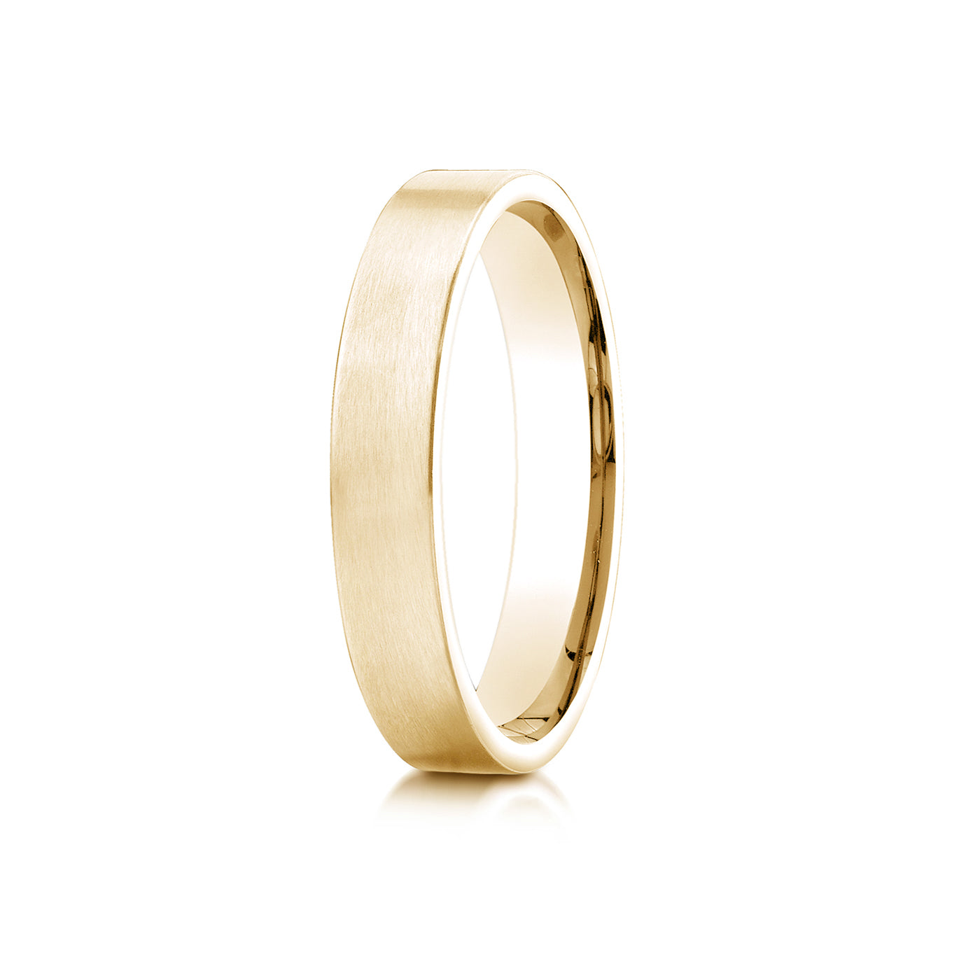 Precious Metal:18k Yellow Gold;Finish:Satin Finished;Band Width:4mm