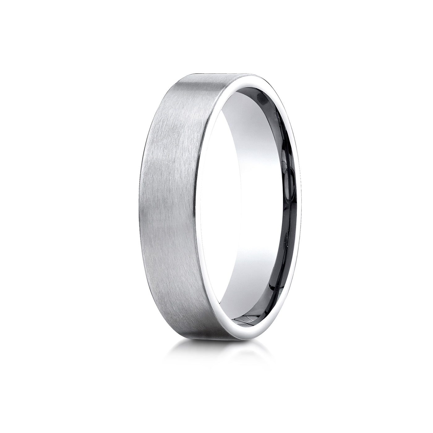 Precious Metal:18k White Gold;Finish:Satin Finished;Band Width:5mm
