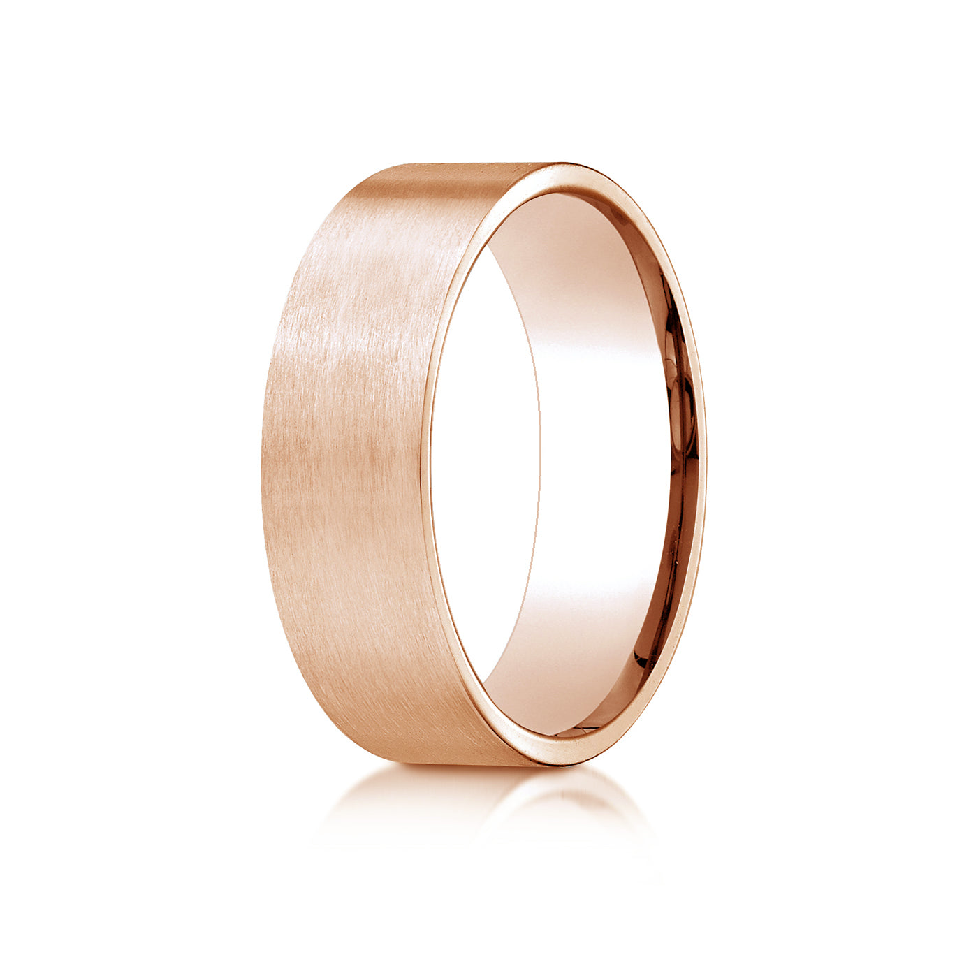 Precious Metal:18k Rose Gold;Finish:Satin Finished;Band Width:7mm