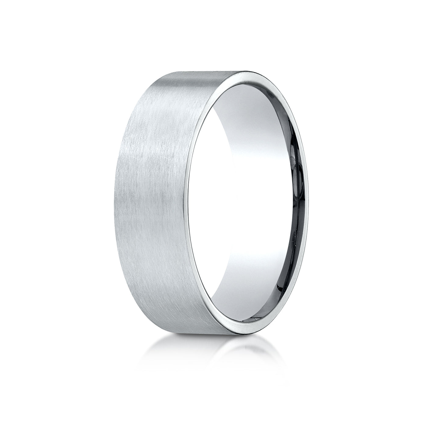 Precious Metal:18k White Gold;Finish:Satin Finished;Band Width:7mm