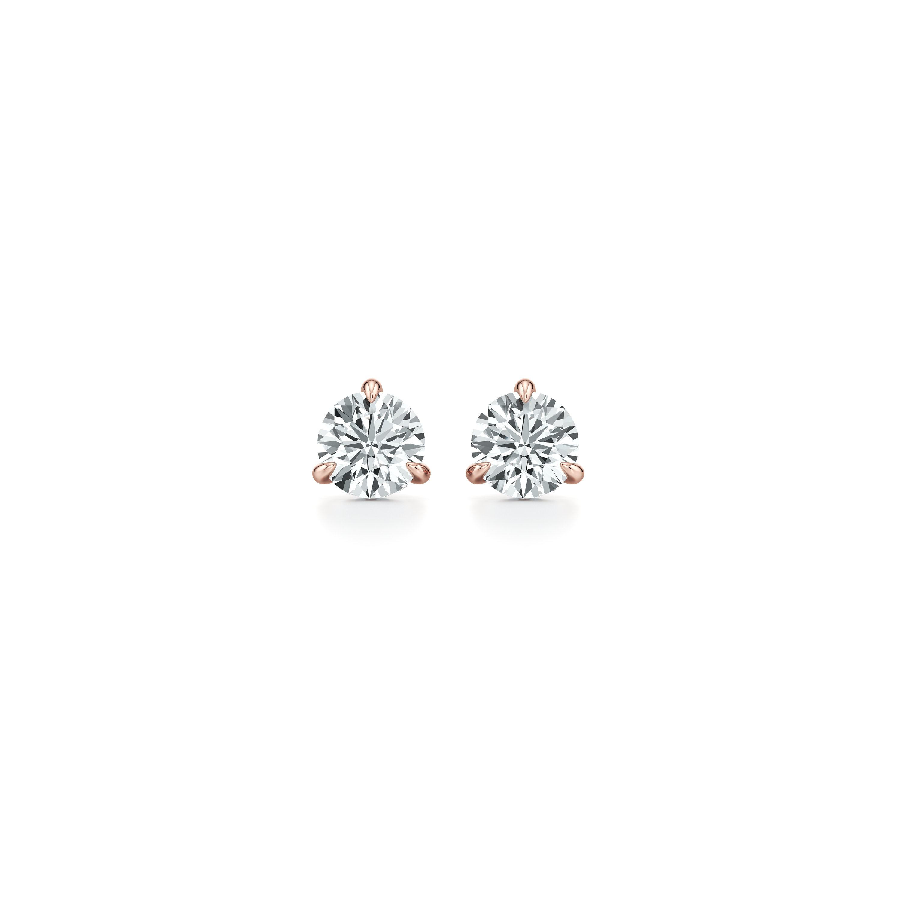 18k Rose Gold 2 CTW Pair|Precious Metal:18k Rose Gold;Total Carat Weight:2 CTW