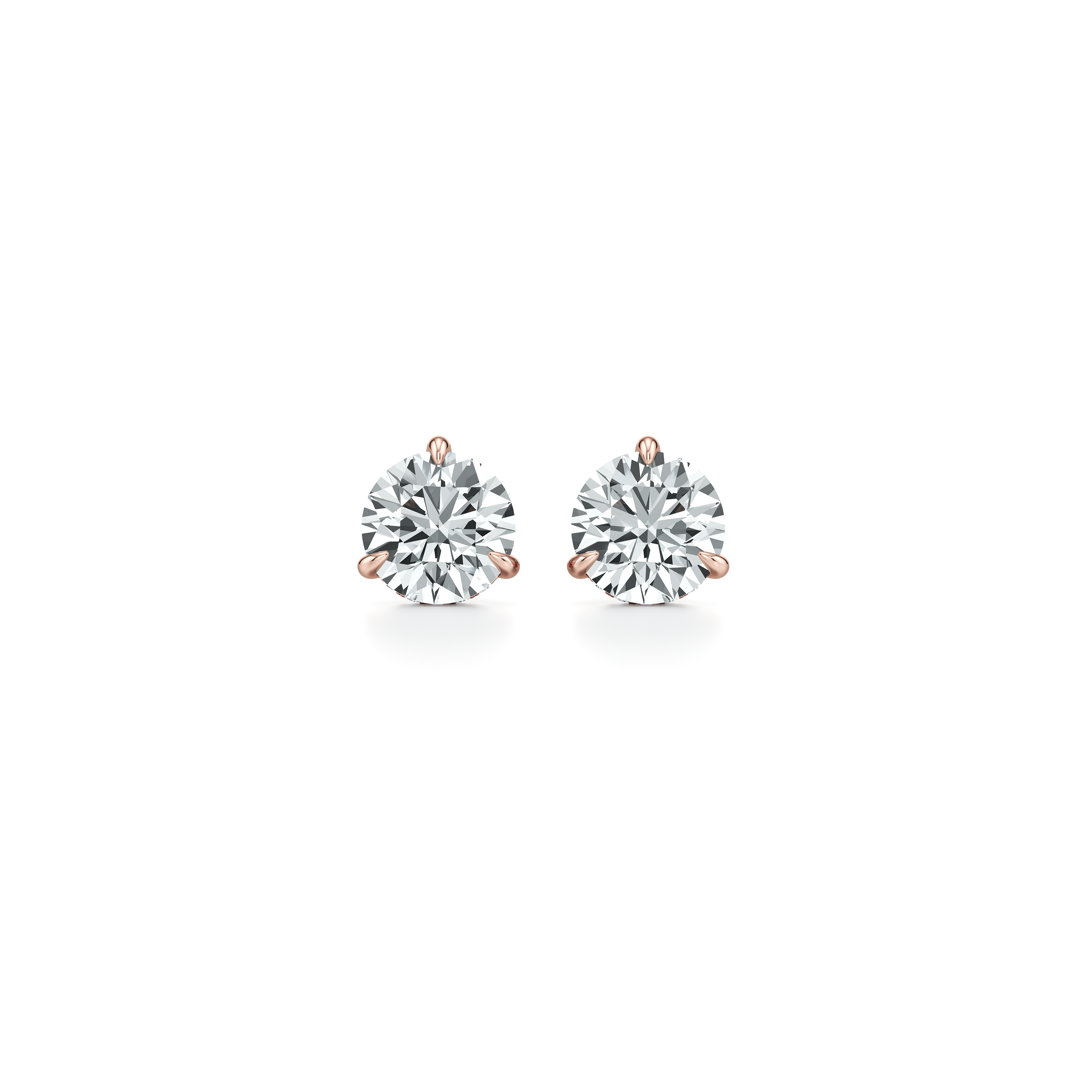 18k Rose Gold 3 CTW Pair|Precious Metal:18k Rose Gold;Total Carat Weight:3 CTW