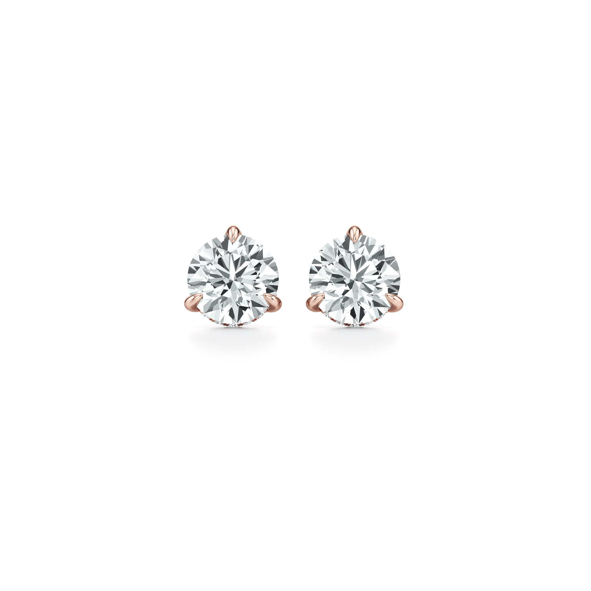 18k Rose Gold 4 CTW Pair|Precious Metal:18k Rose Gold;Total Carat Weight:4 CTW