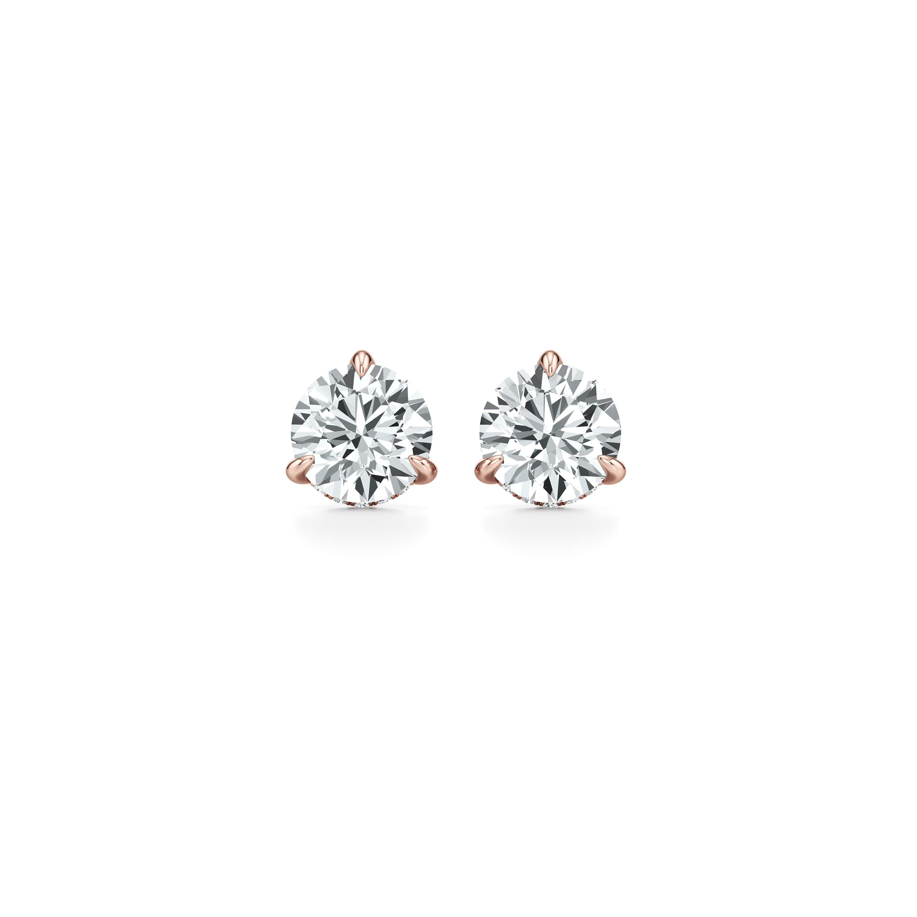 18k Rose Gold 4 CTW Pair|Precious Metal:18k Rose Gold;Total Carat Weight:4 CTW