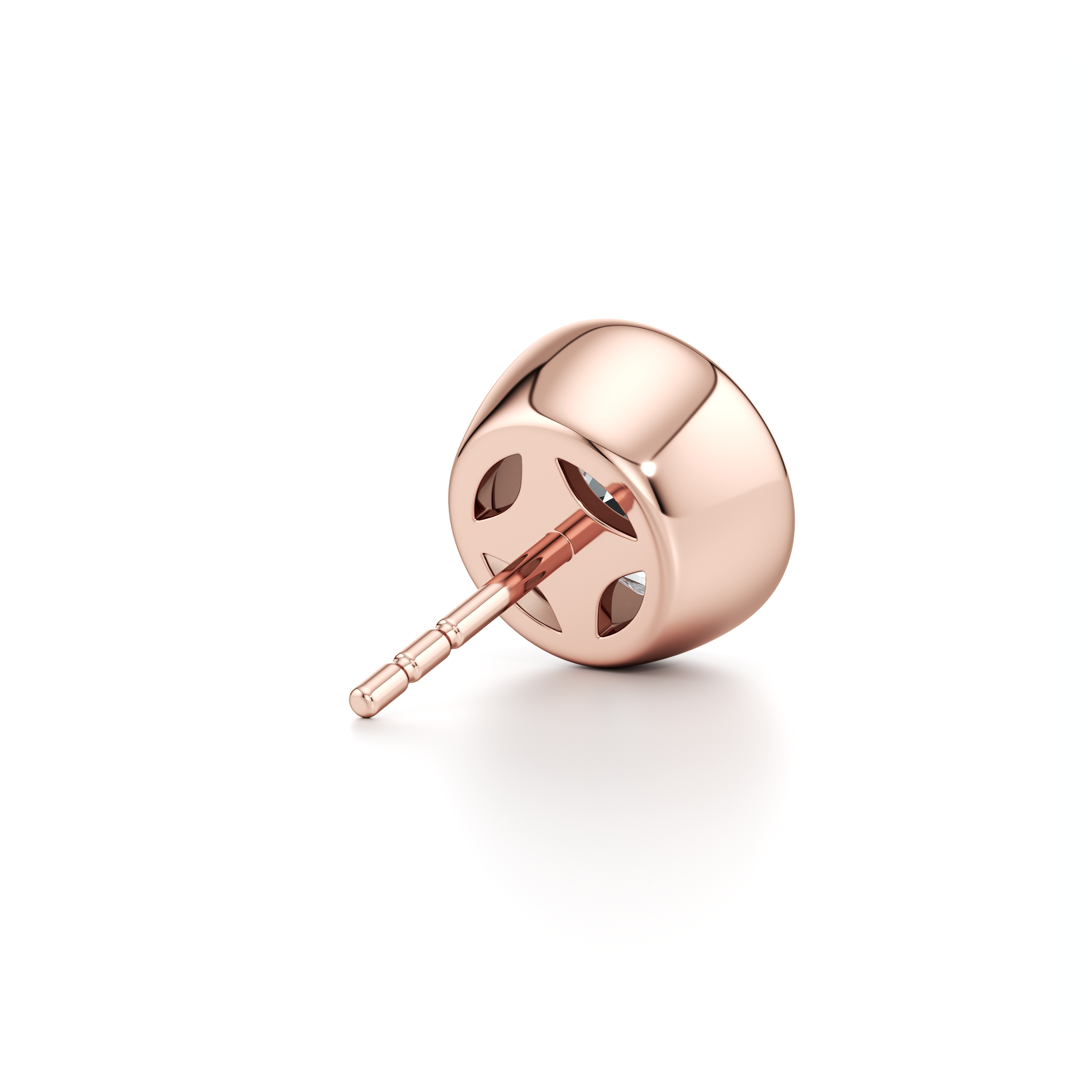 Bezel Set Lab Diamond Round Brilliant Studs