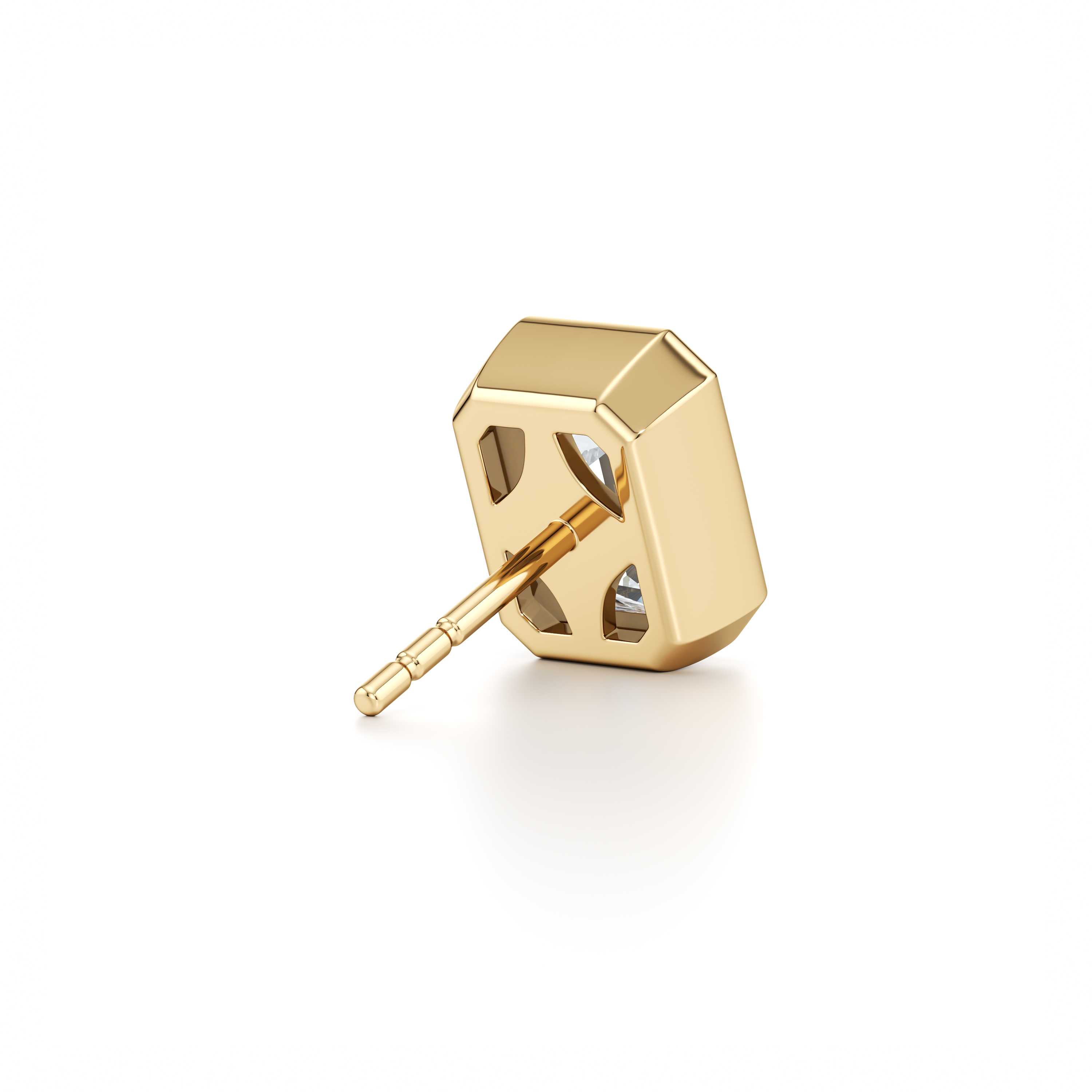 Bezel Set Lab Diamond Emerald Studs