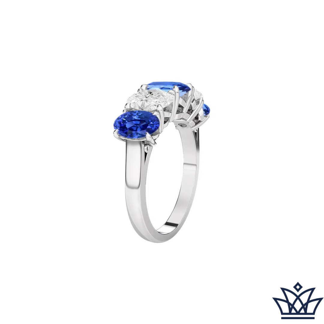 Five Stone Sapphire and Diamond Ring