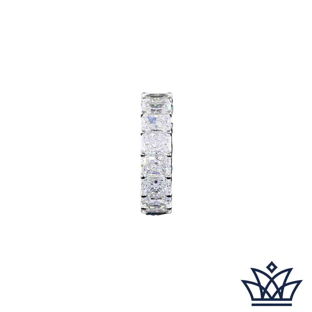 10.46 Cts PLATINUM Radiant Shape Eternity Band