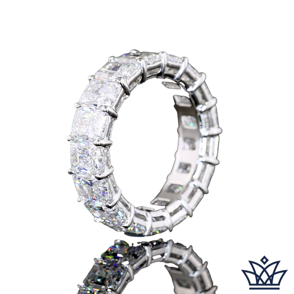 10.46 Cts PLATINUM Radiant Shape Eternity Band