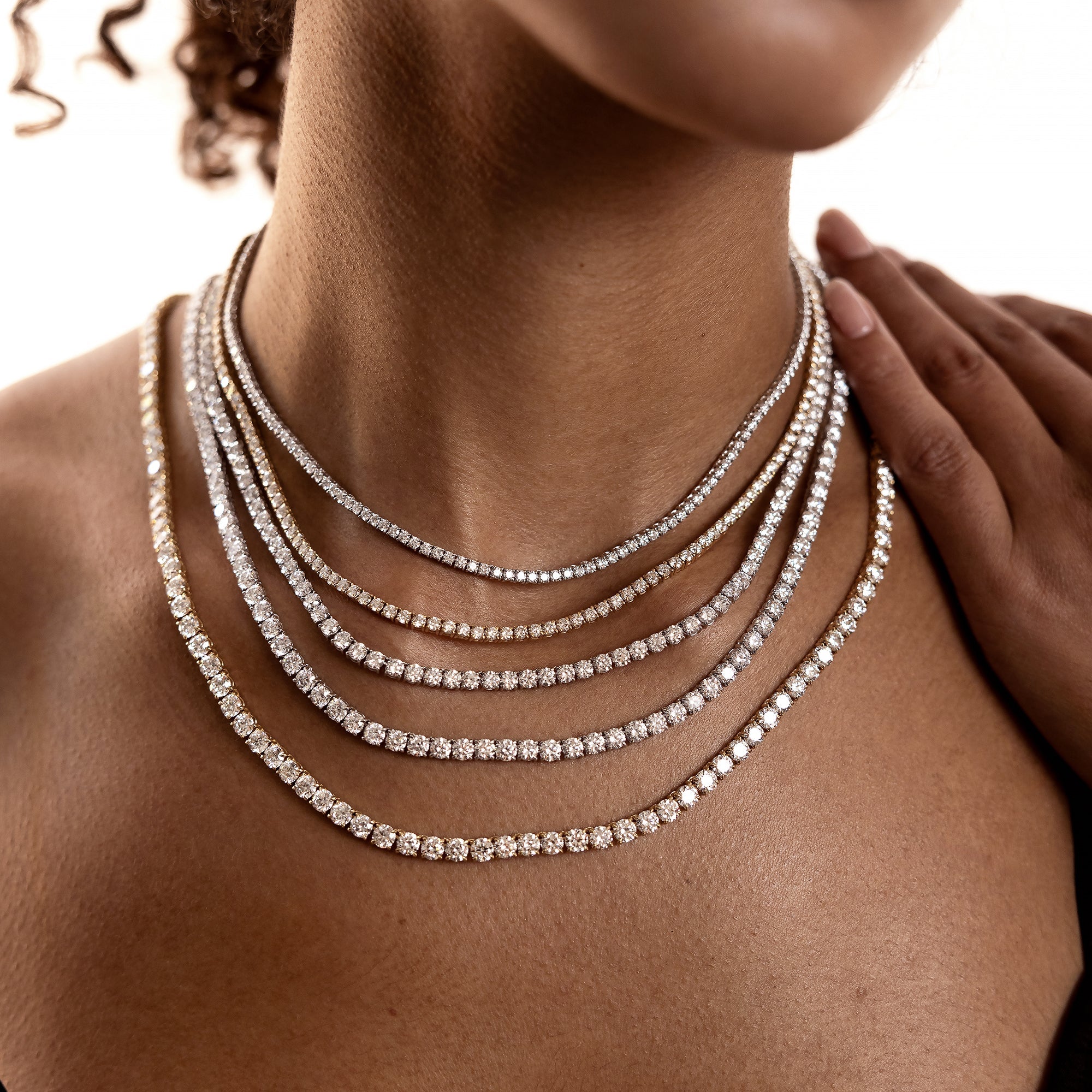 Olivia Round Brilliant Lab Diamond Tennis Necklace