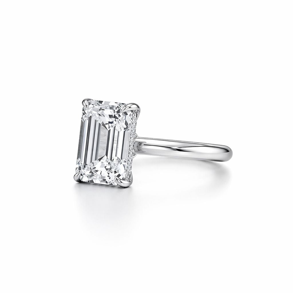 Elysian Radiance – 5 Carat Emerald Cut Ring