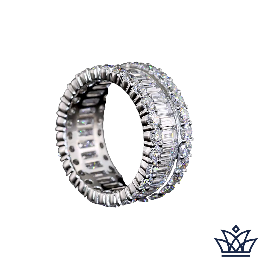 3.62 Cts PLATINUM MIX Shape Special Eternity Band
