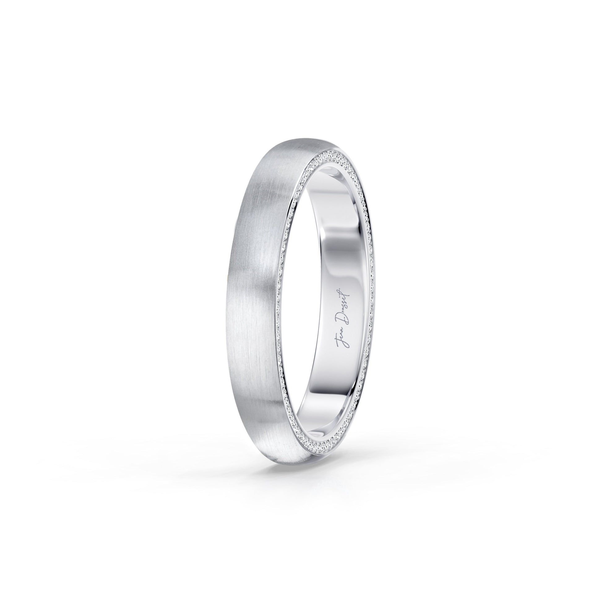 Precious Metal:18k White Gold;Finish:Satin Finished
