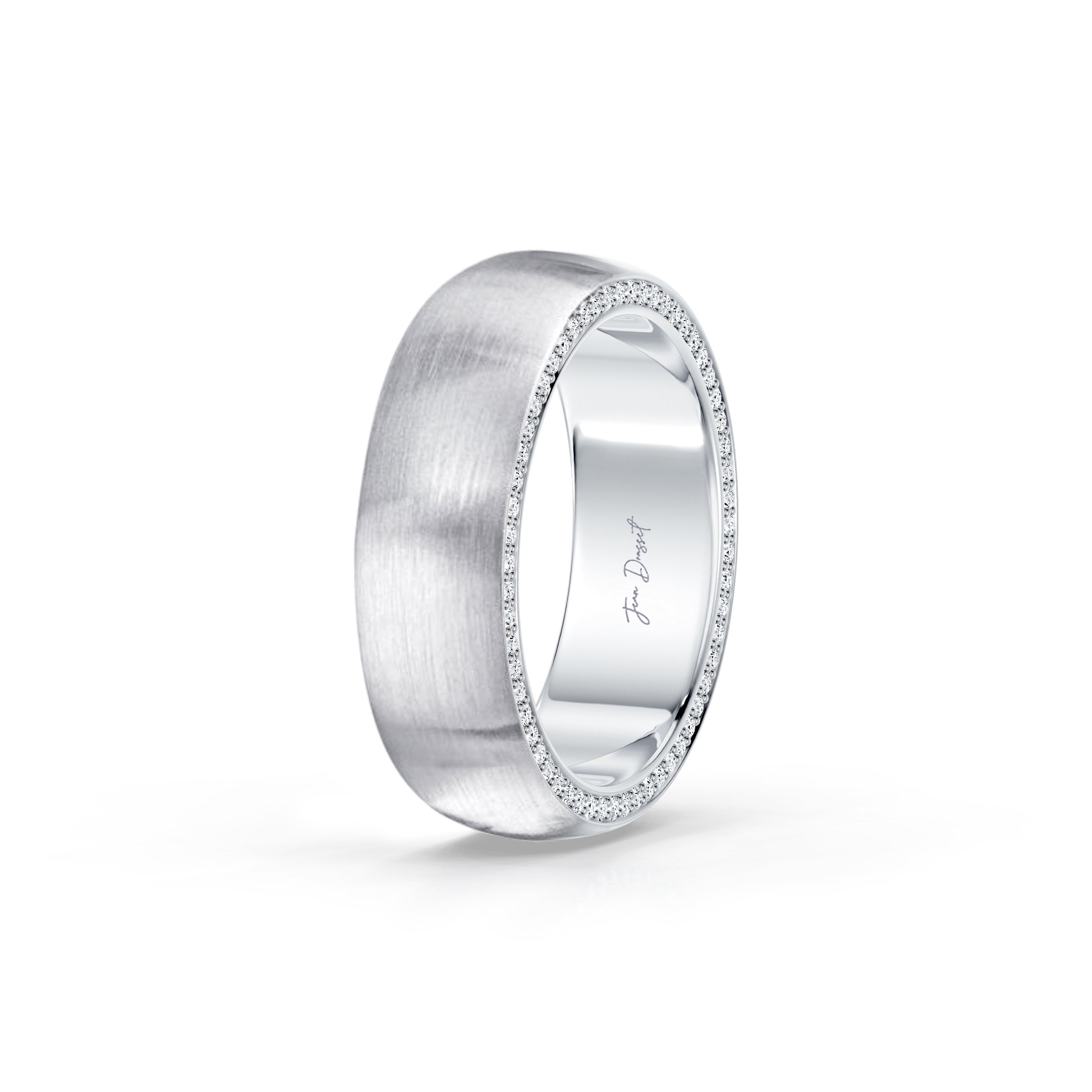 Precious Metal:18k White Gold;Finish:Satin Finished