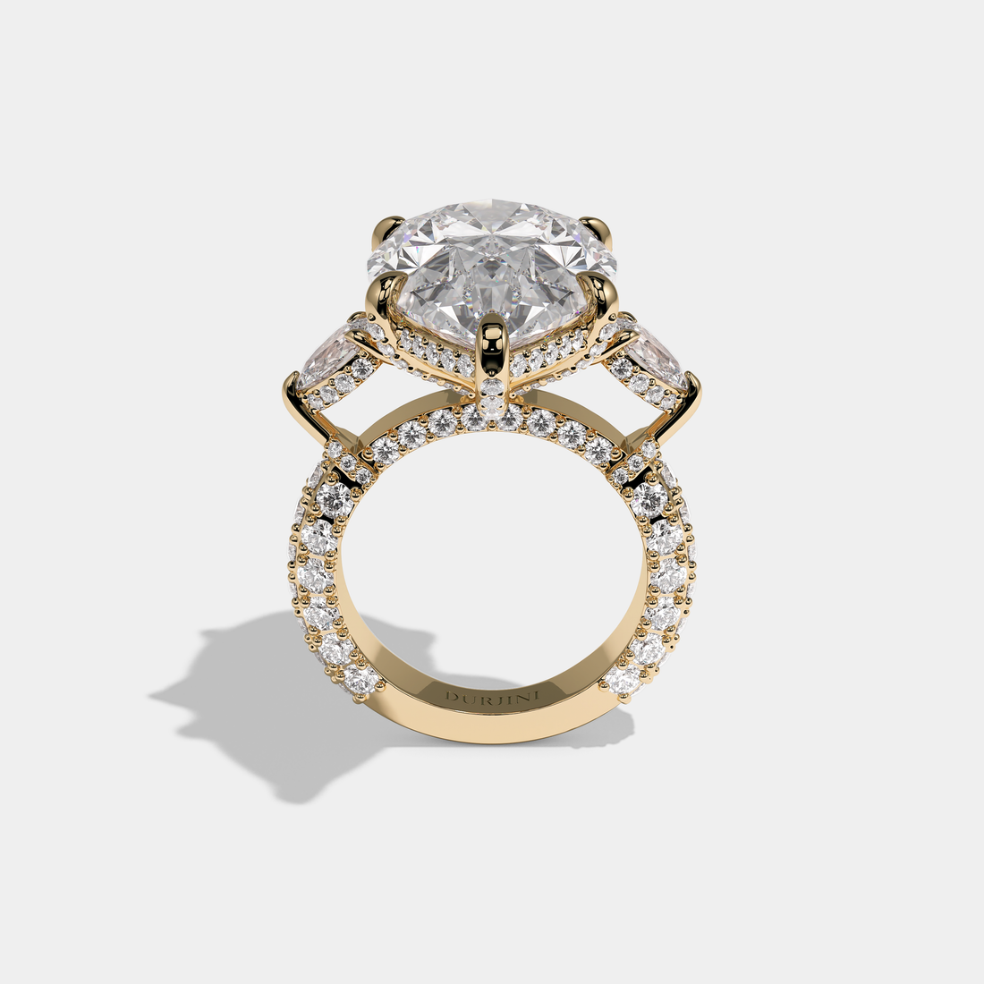 Alexandra Elanor Diamond Pear Halo Engagement Ring 18K Yellow Gold 14.00ct