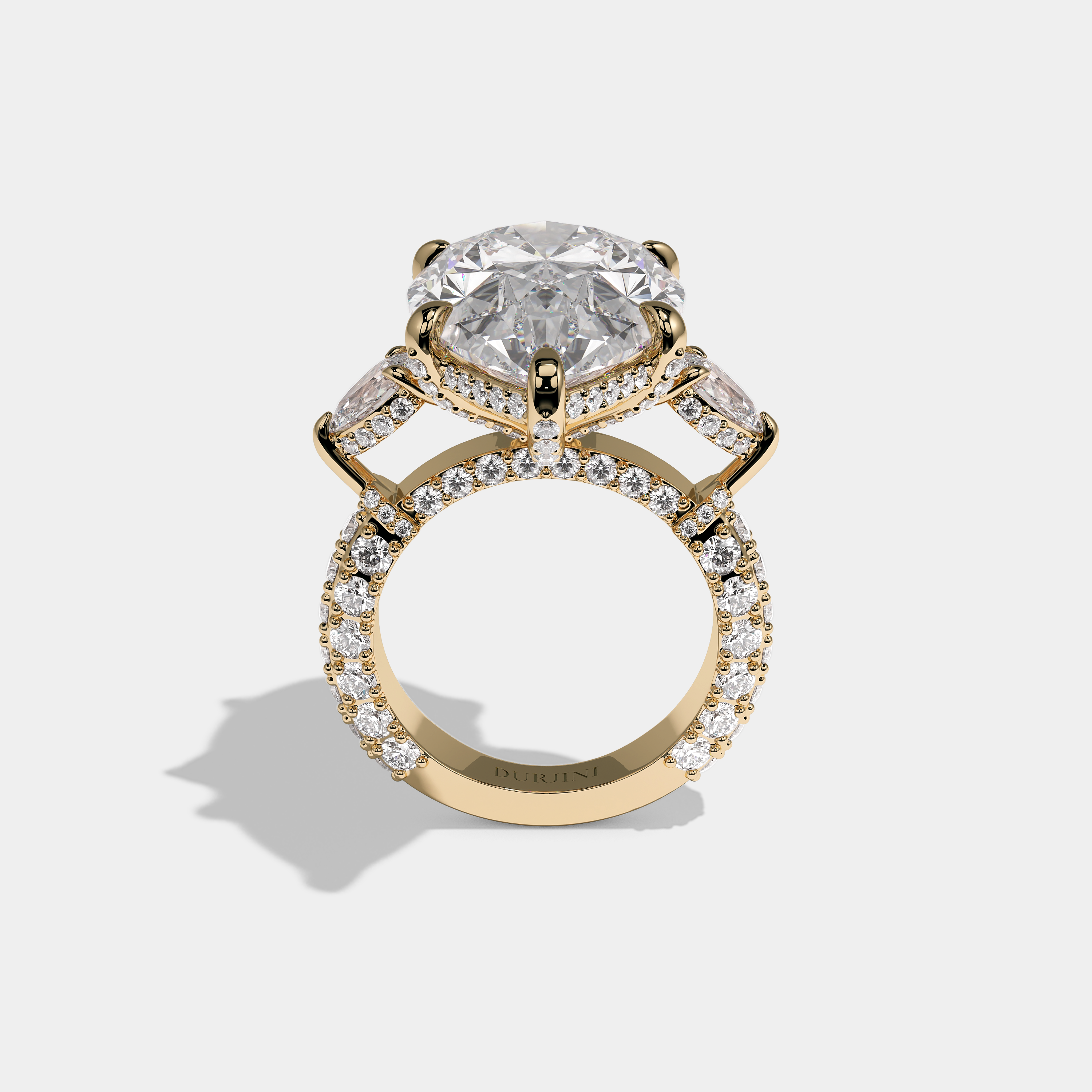 Alexandra Elanor Diamond Pear Halo Engagement Ring 18K Yellow Gold 14.00ct