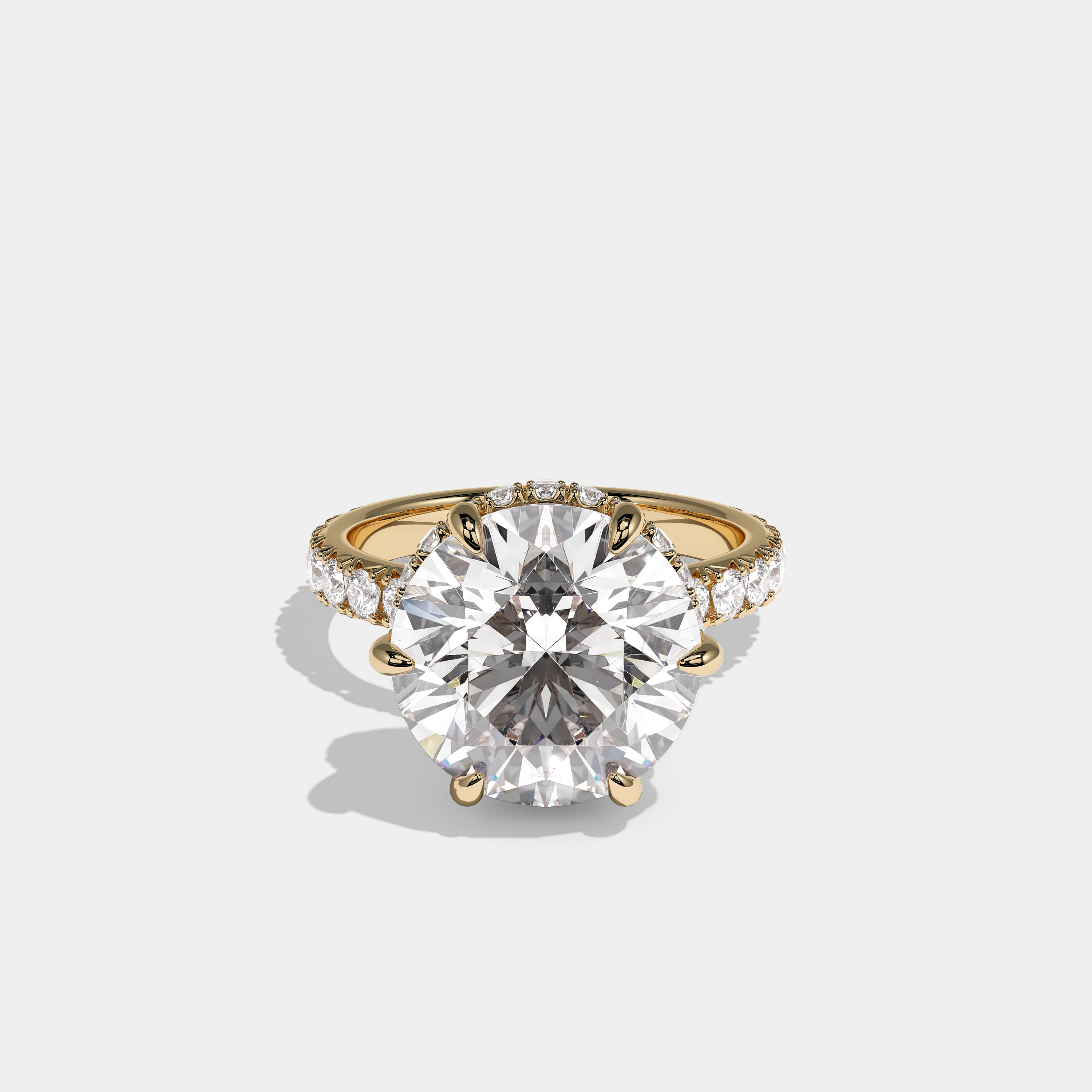 Corvane Royale Diamond Round Brilliant Halo Engagement Ring 18K Yellow Gold 9.00ct
