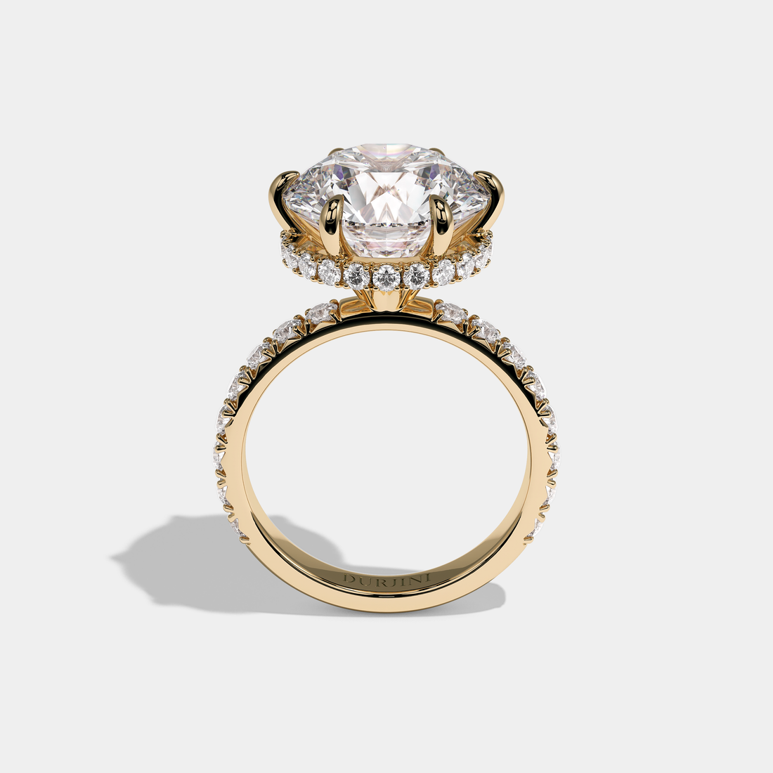 Corvane Royale Diamond Round Brilliant Halo Engagement Ring 18K Yellow Gold 9.00ct