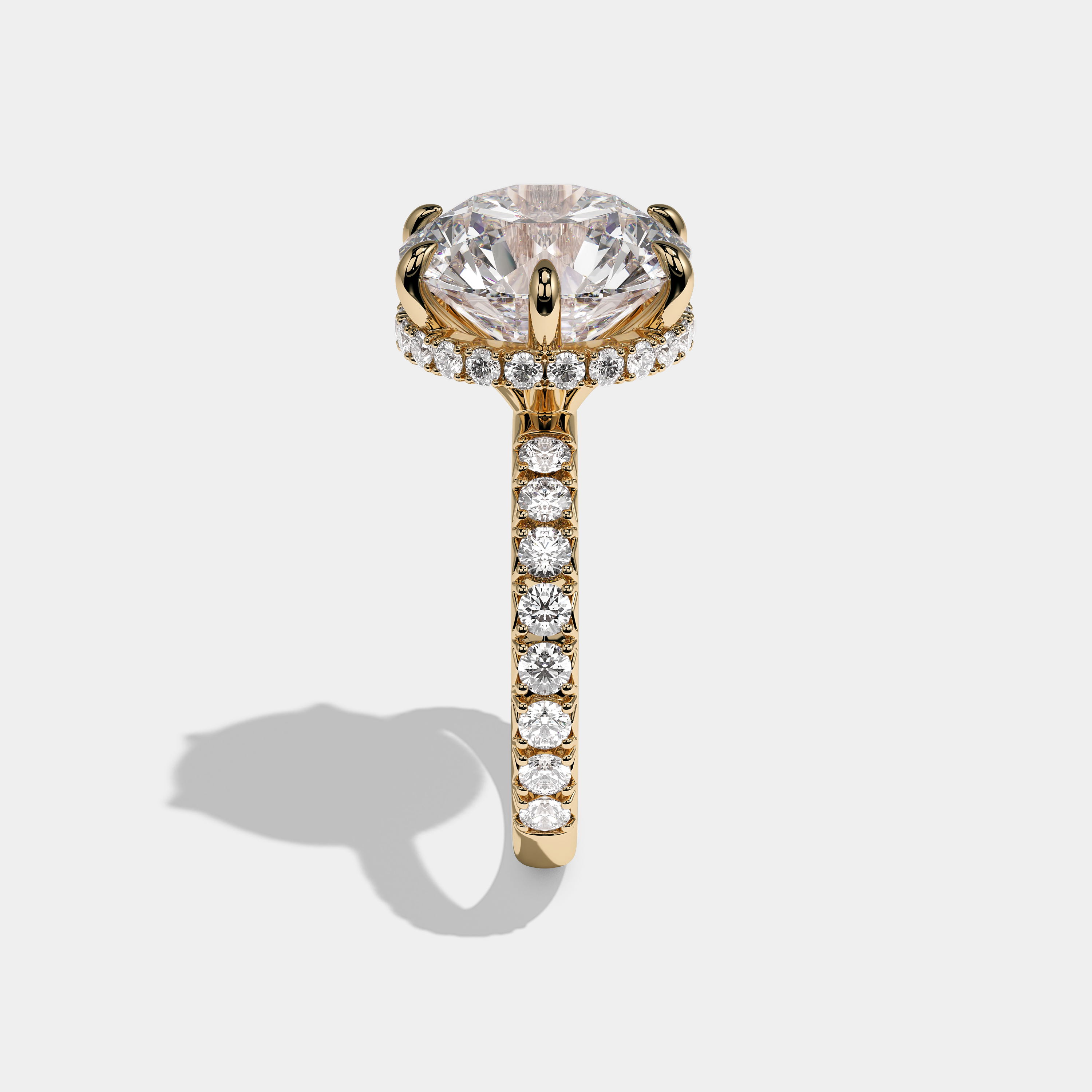 Corvane Royale Diamond Round Brilliant Halo Engagement Ring 18K Yellow Gold 9.00ct