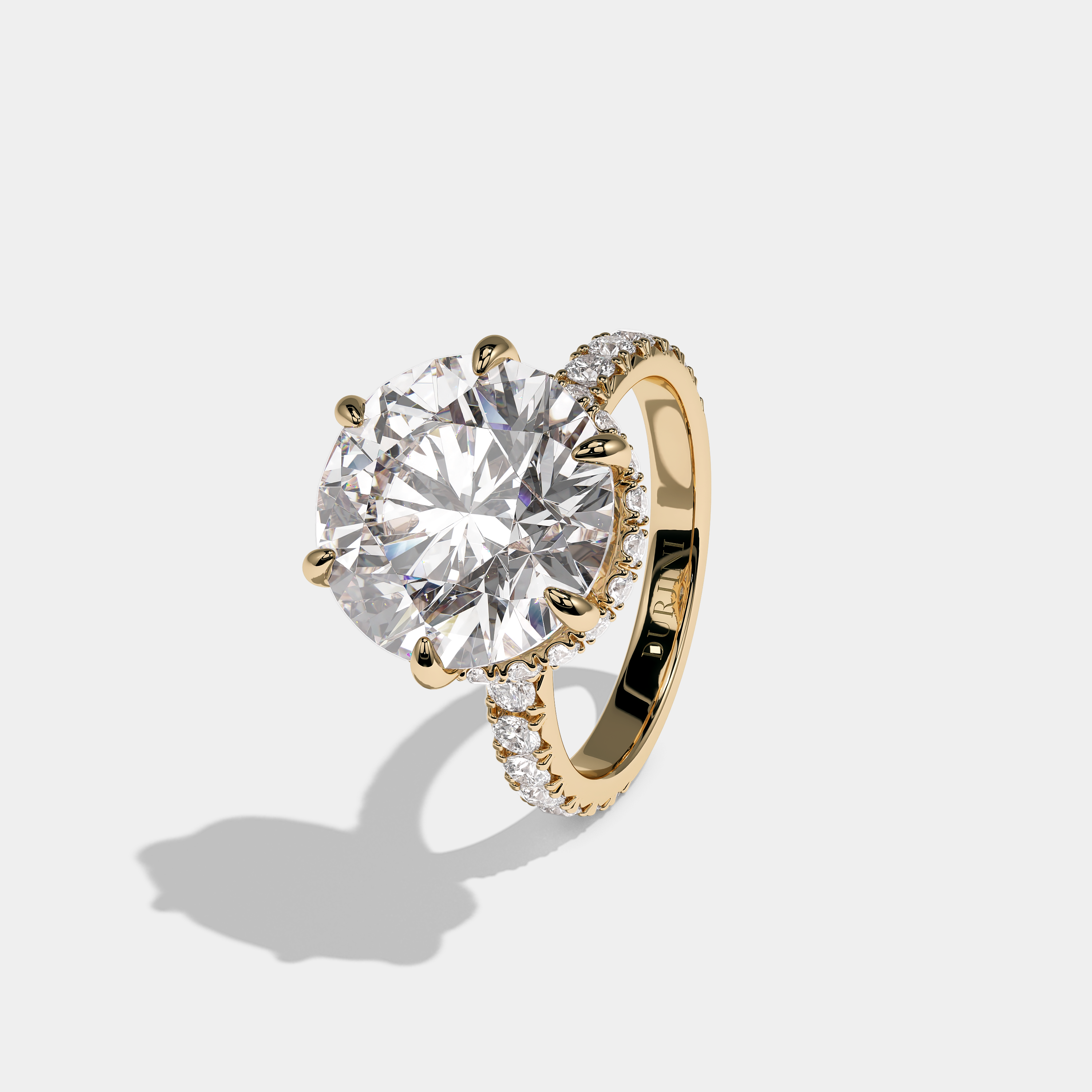 Corvane Royale Diamond Round Brilliant Halo Engagement Ring 18K Yellow Gold 9.00ct