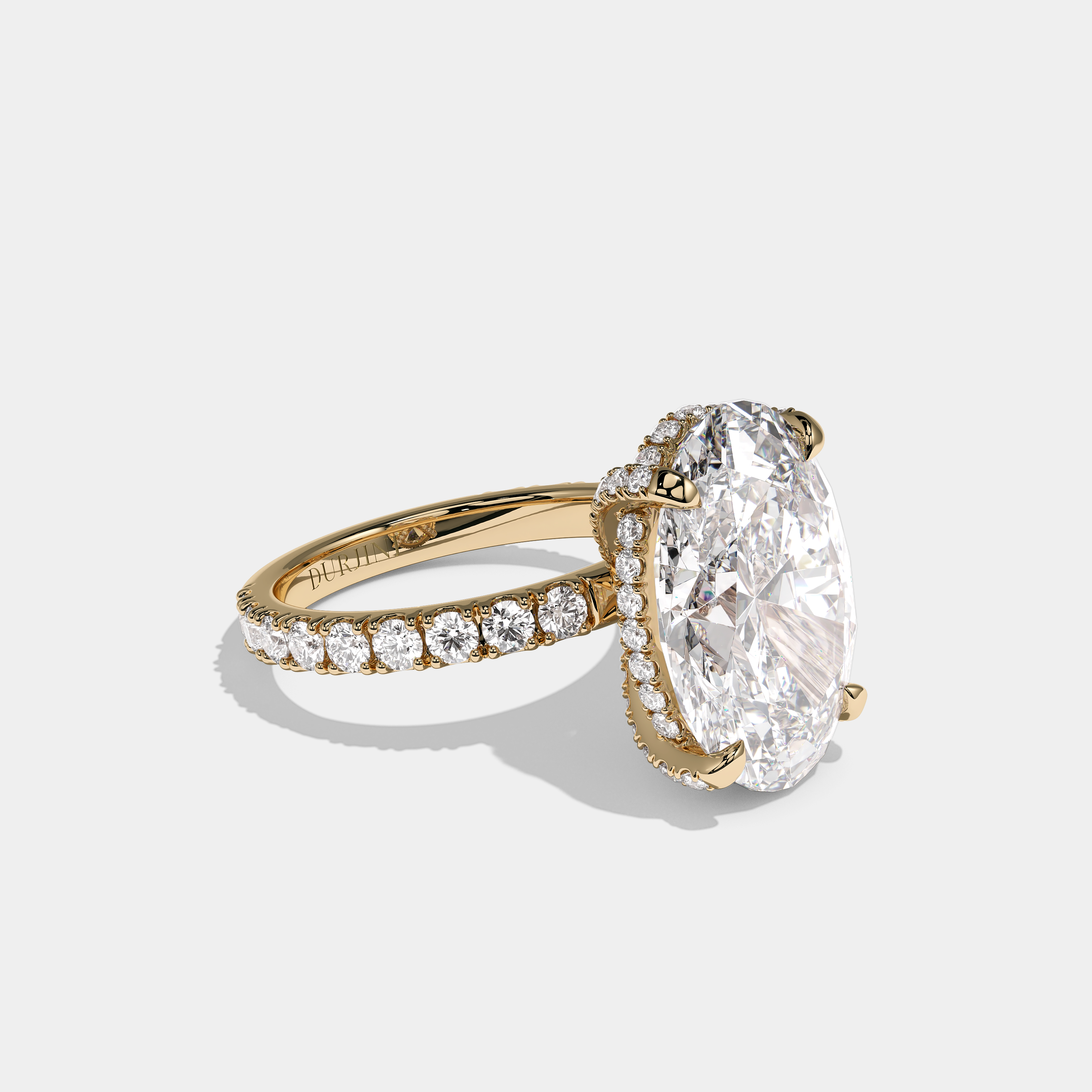 Aveline Royale Diamond Oval Halo Engagement Ring 18K Yellow Gold 12.00ct