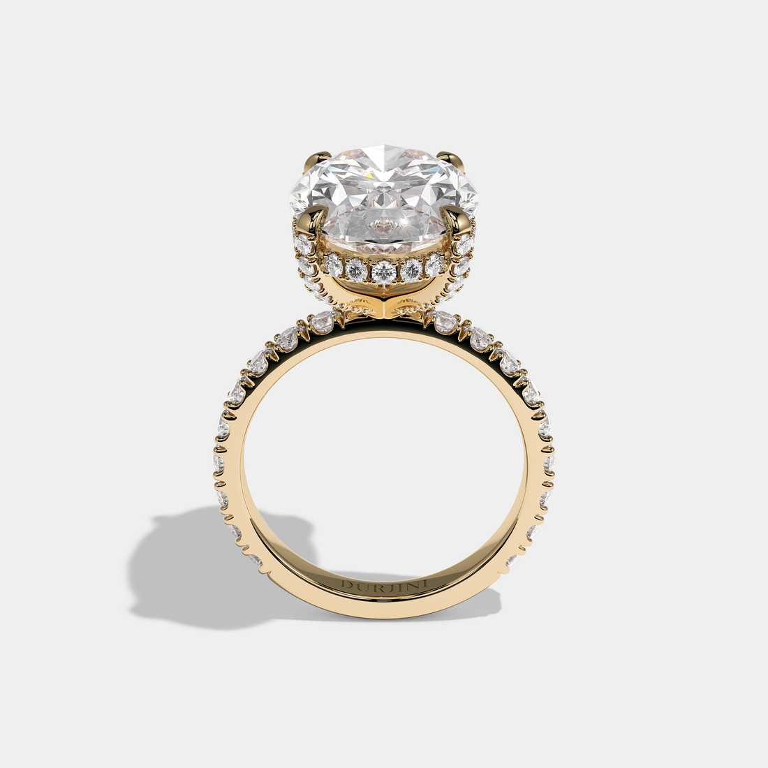 Aveline Royale Diamond Oval Halo Engagement Ring 18K Yellow Gold 12.00ct