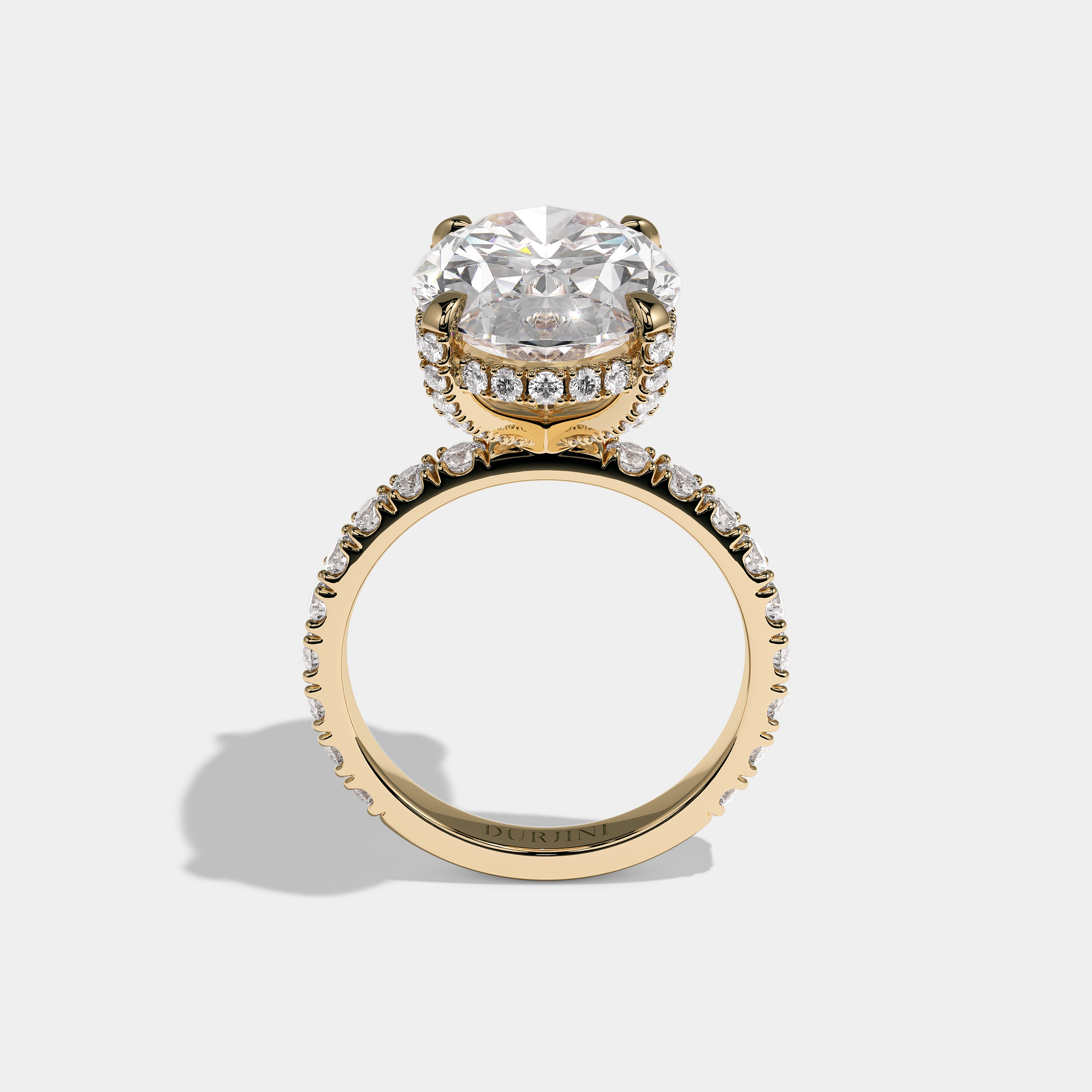 Aveline Royale Diamond Oval Halo Engagement Ring 18K Yellow Gold 12.00ct