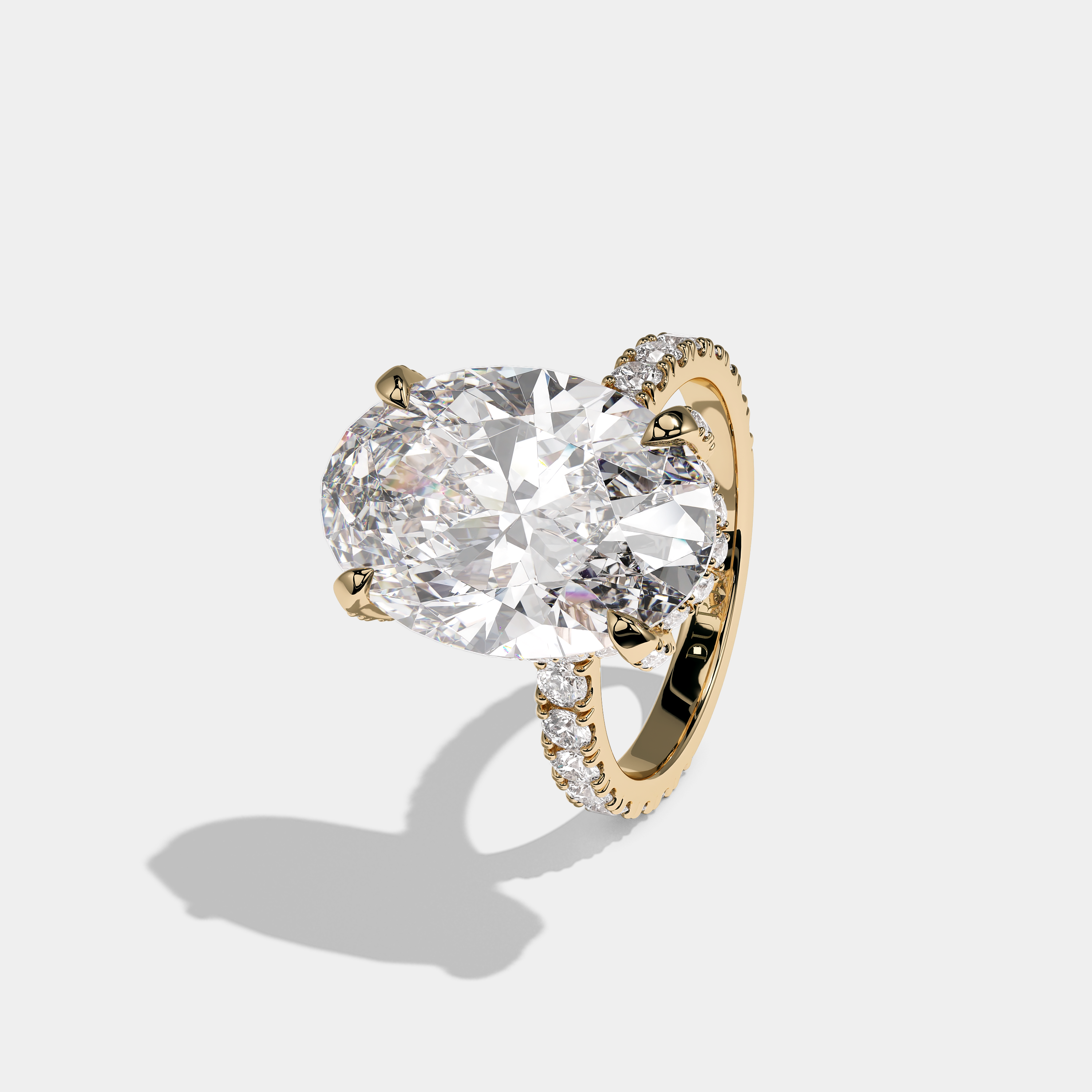 Aveline Royale Diamond Oval Halo Engagement Ring 18K Yellow Gold 12.00ct