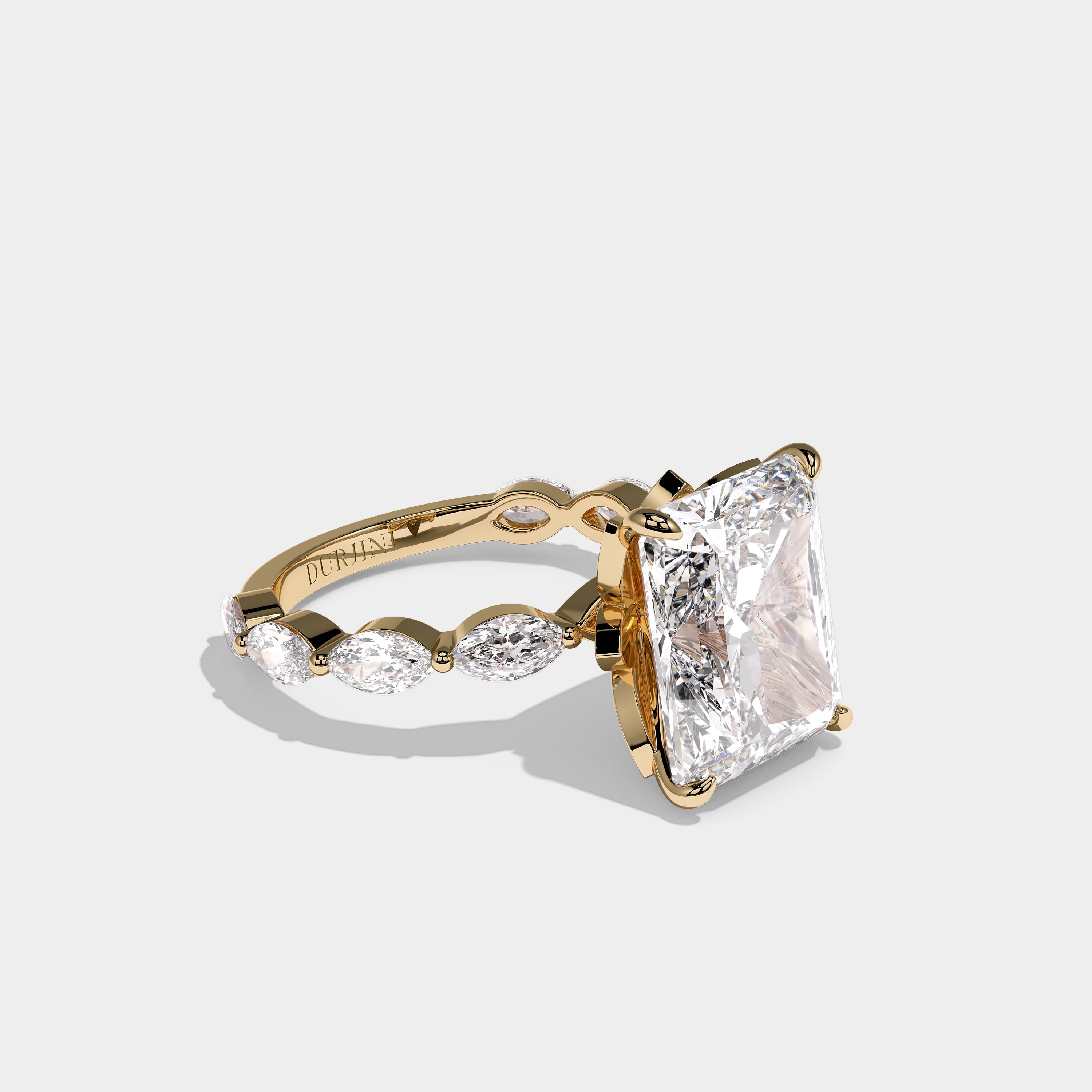 Caelmont Royale Diamond Radiant Engagement Ring 18K Yellow Gold 10.00ct