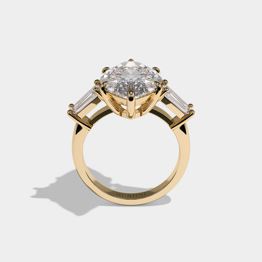 Orvella Royale Diamond Marquise Engagement Ring 18K Yellow Gold 12.00ct