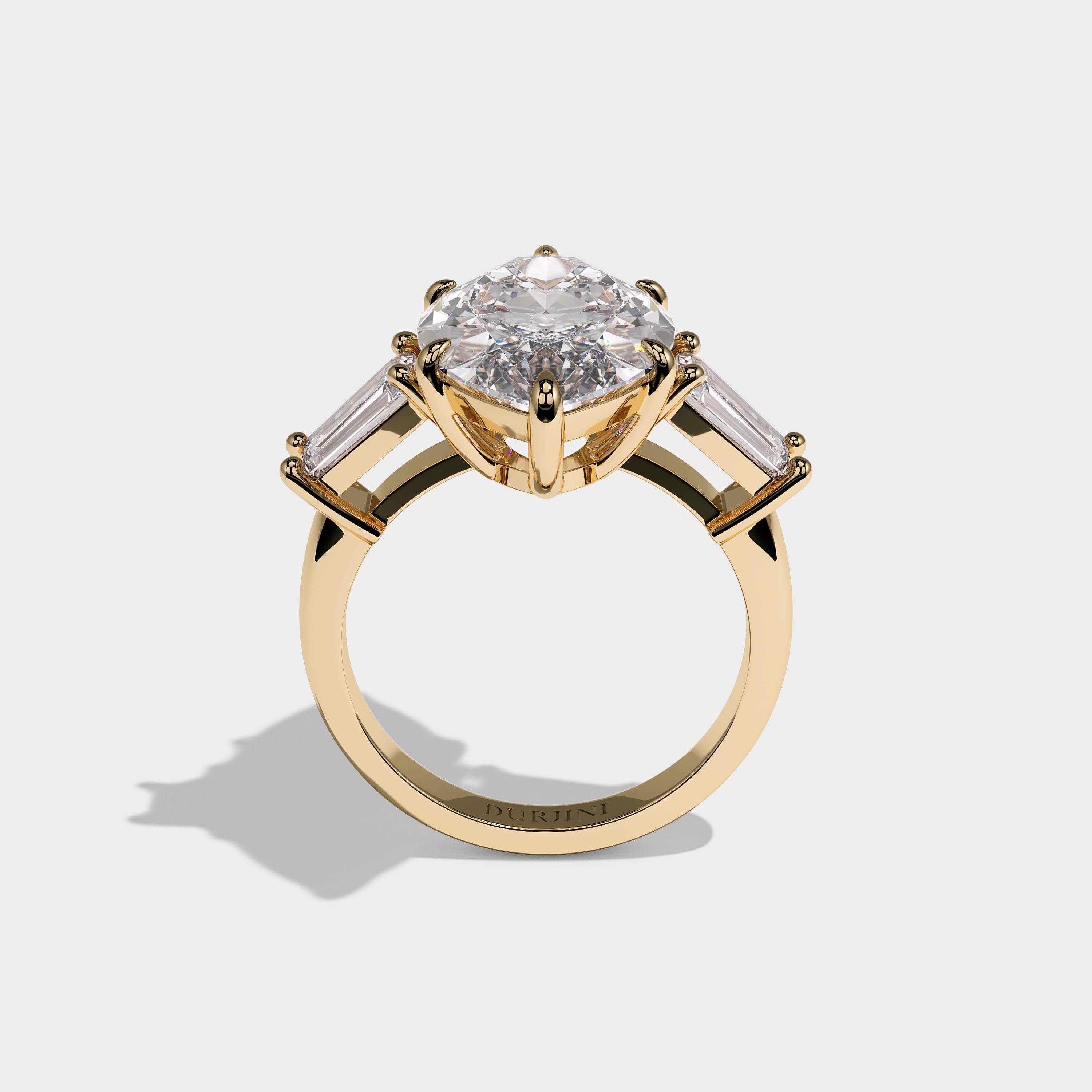 Orvella Royale Diamond Marquise Engagement Ring 18K Yellow Gold 12.00ct