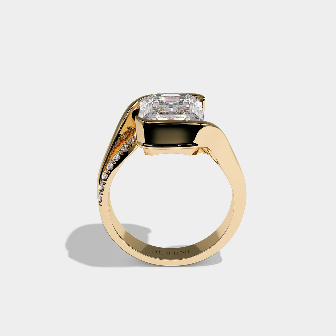 Virelle Royale Diamond Emerald Engagement Ring 18K Yellow Gold 10.00ct