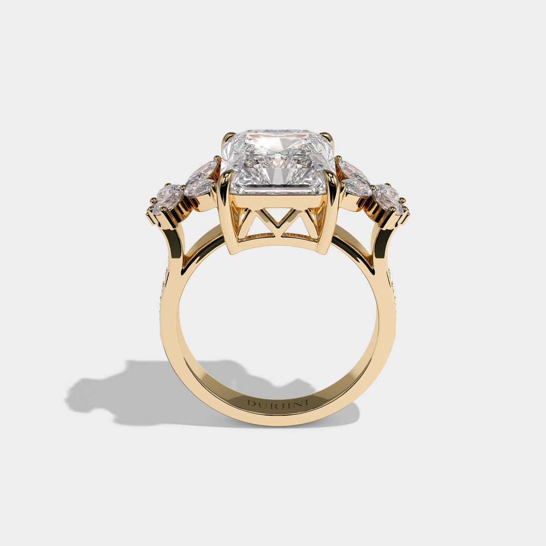 Cendrine Royale Diamond Radiant Engagement Ring 18K Yellow Gold 12.00ct