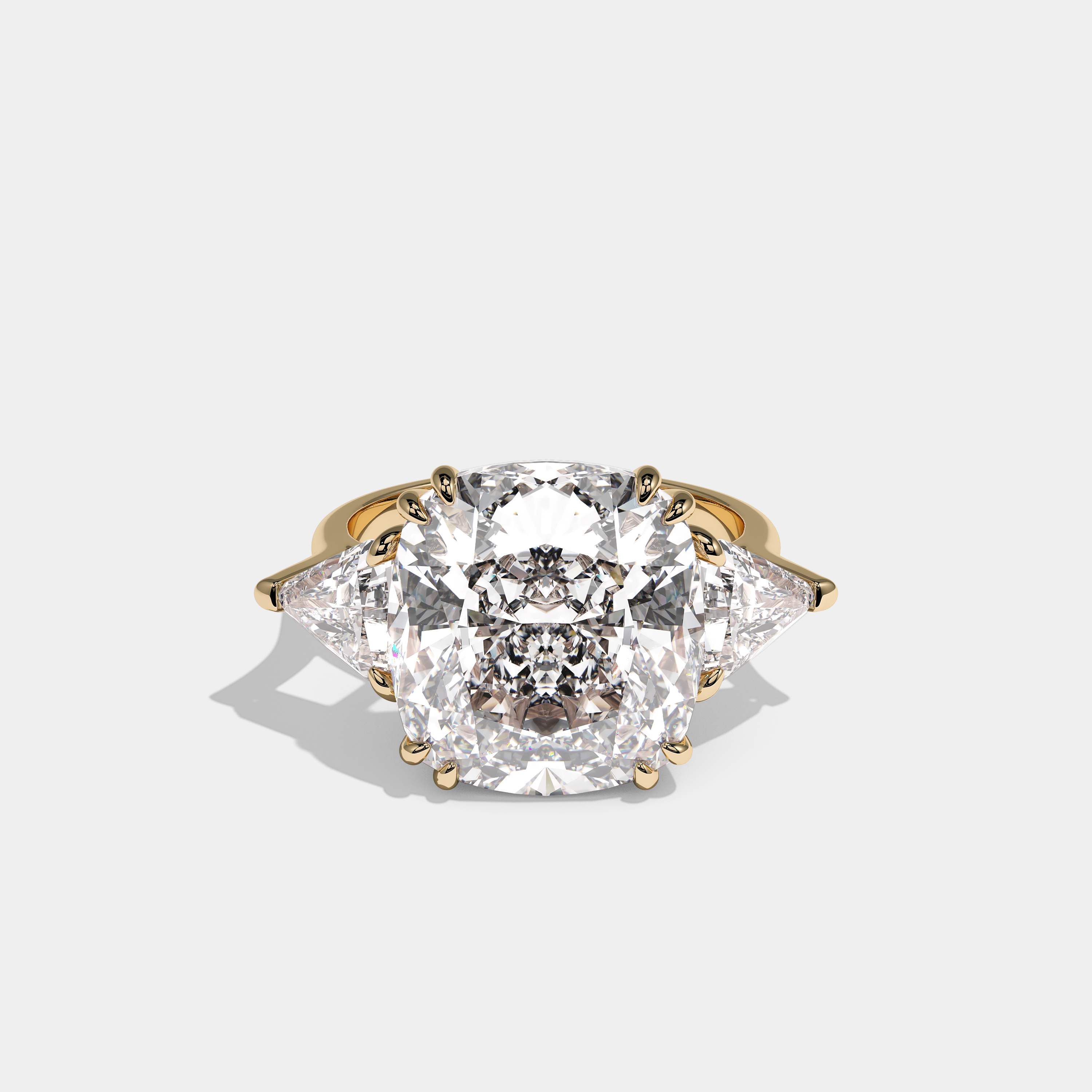Ravelle Royale Diamond Cushion Engagement Ring 18K Yellow Gold 12.00ct