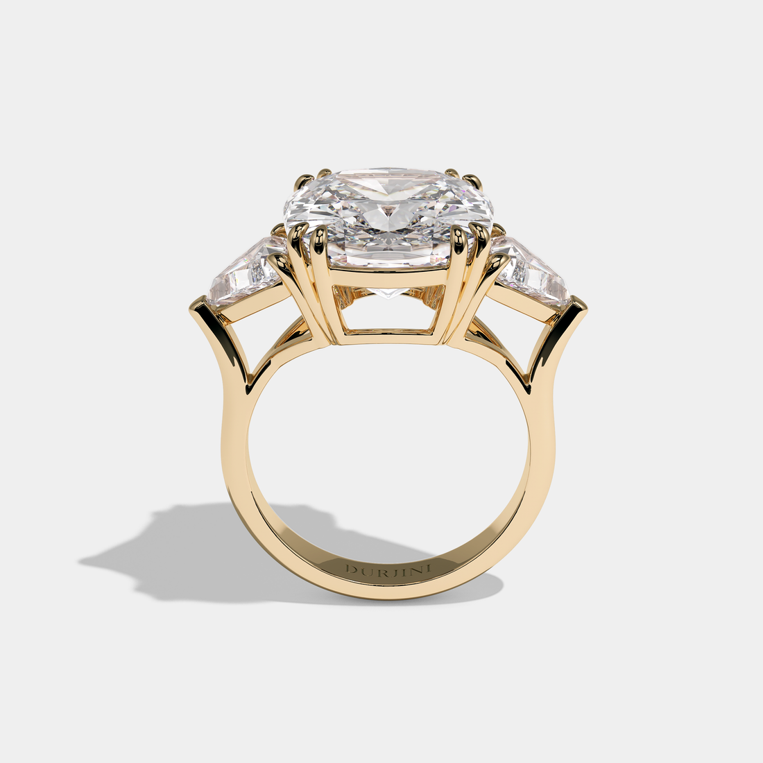 Ravelle Royale Diamond Cushion Engagement Ring 18K Yellow Gold 12.00ct